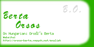 berta orsos business card